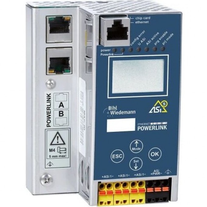 ASi-5/ASi-3 POWERLINK Шлюз BIHL+WIEDEMANN 24 В, 1 ASi-5/ASi-3 Мастер, нержавеющая сталь 3-MASTER 24-VOLT-ASI-5/ASI-3-POWERLINK-GATEWAY-IN-EDELSTAHL,-1-ASI-5/ASI-