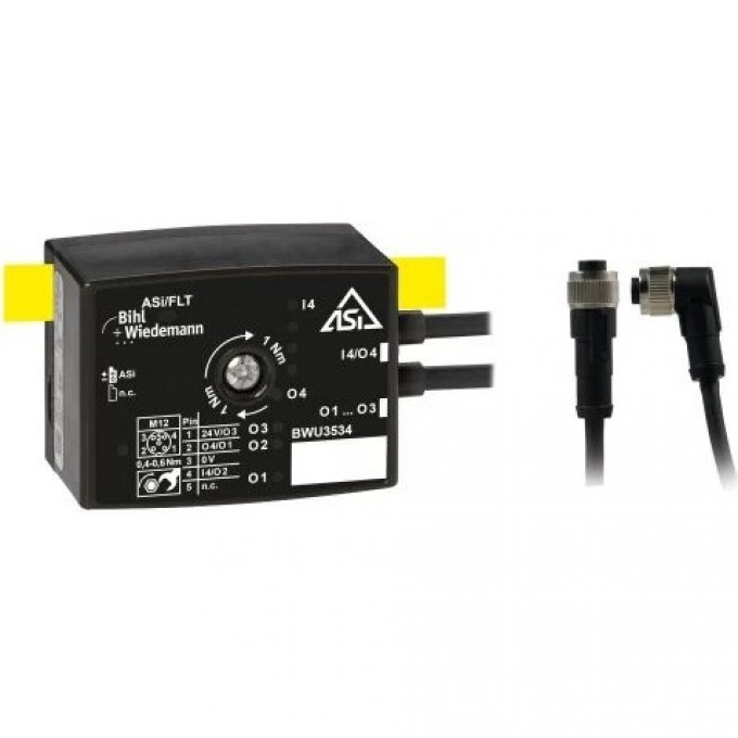 Активный распределитель ASi BIHL+WIEDEMANN 1 вход/4 выхода M12 IP67 AKTIVER-VERTEILER-ASI,-IP67,-1E/4A