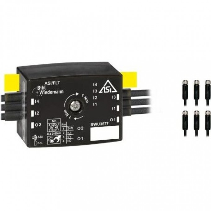 Активный распределитель ASi BIHL+WIEDEMANN 4 цифровых входа / 2 электронных выхода AKTIVER-VERTEILER-ASI,-IP67,-4E/2A