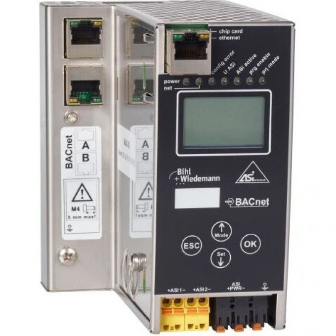 Шлюз BACnet/IP ASi-3 BIHL+WIEDEMANN в корпусе из нержавеющей стали с 2 ASi-3 Master ASI-3-BACNET/IP-GATEWAY-IN-EDELSTAHL,-2-ASI-3-MASTER