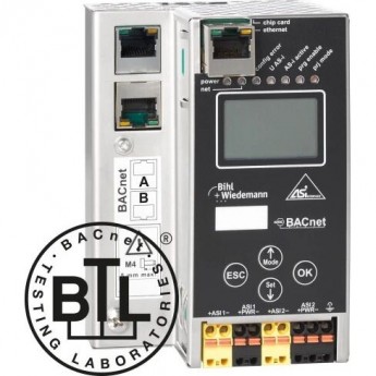 Шлюз ASi-3 BACnet/IP в корпусе из нержавеющей стали BIHL+WIEDEMANN с 2 ASi-3 Master ASI-3-BACNET/IP-GATEWAY-IN-EDELSTAHL,-2-MASTER