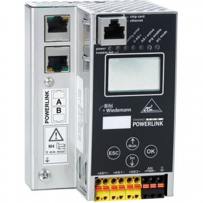Шлюз ASi-3 POWERLINK BIHL+WIEDEMANN в корпусе из нержавеющей стали, 2 ASi-3 Master ASI-3-POWERLINK-GATEWAY-IN-EDELSTAHL,-2-ASI-3-MASTER