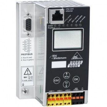 Шлюз ASi-3 PROFIBUS BIHL+WIEDEMANN в корпусе из нержавеющей стали, 2 ASi-3 Master ASI-3-PROFIBUS-GATEWAY-IN-EDELSTAHL,-2-ASI-3-MASTER