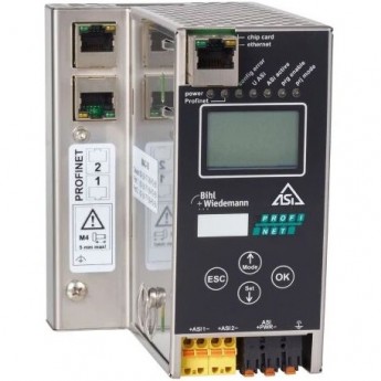 Шлюз ASi-3 PROFINET BIHL+WIEDEMANN в корпусе из нержавеющей стали с 2 ASi-3 Master ASI-3-PROFINET-GATEWAY-IN-EDELSTAHL,-2-ASI-3-MASTER
