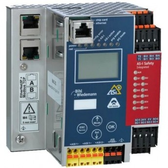 Шлюз BIHL+WIEDEMANN ASi-5/ASi-3 CIP Safety через EtherNet/IP + ModbusTCP со встроенным монитором безопасности, 2 ASi-5/ASi-3 мастера ASI-5/ASI-3-CIP-SAFETY-?BER-ETHERNET/IP-+-MODBUSTCP-GATEWAY-MIT-INTEGRIERTEM-SICHERHEITSMONITOR,-2-ASI-5/ASI-3-MASTER