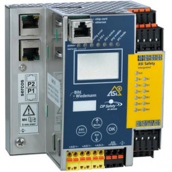 Шлюз ASi-5/ASi-3 CIP Safety через Sercos с интегрированным монитором безопасности Bihl+Wiedemann, 2 ASi-5/ASi-3 Master ASI-5/ASI-3-CIP-SAFETY-?BER-SERCOS-GATEWAY-MIT-INTEGRIERTEM-SICHERHEITSMONITOR,-2-ASI-5/ASI-3-MASTER
