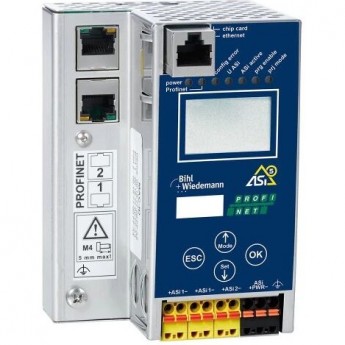 Шлюз ASi-5/ASi-3 PROFINET BIHL+WIEDEMANN с 2 ASi-5/ASi-3 Master в корпусе из нержавеющей стали ASI-5/ASI-3-PROFINET-GATEWAY-IN-EDELSTAHL,-2-ASI-5/ASI-3-MASTER