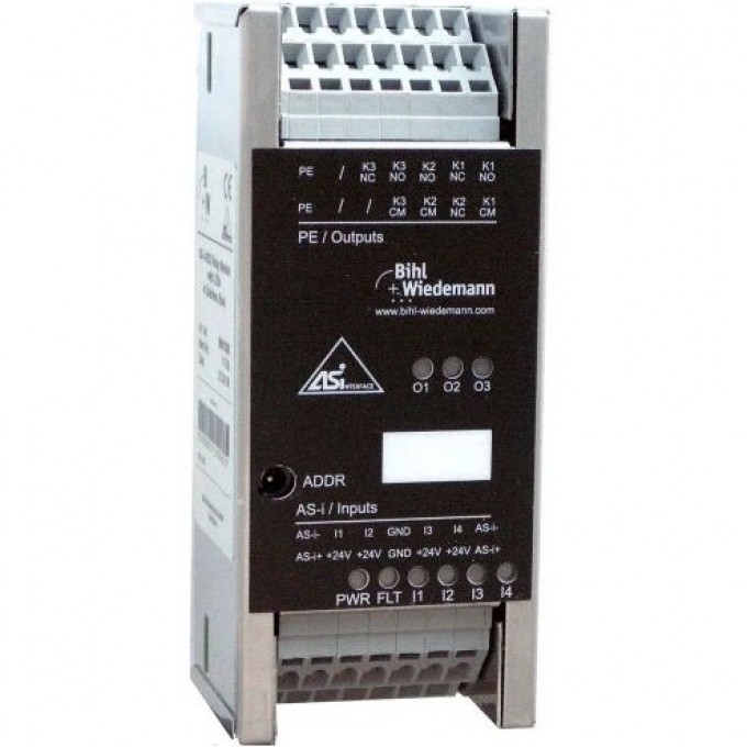 Цифровой модуль ввода-вывода ASi BIHL+WIEDEMANN в корпусе из нержавеющей стали IP20 4 входа/3 релейных выхода ASI-DIGITALES-E/A-MODUL-IN-EDELSTAHL,-IP20,-4E/3RA