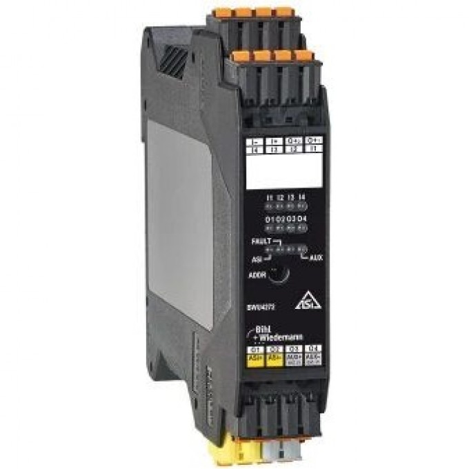 Цифровой модуль ввода-вывода ASi BIHL+WIEDEMANN IP20, 4 входа NPN / 4 выхода NPN ASI-DIGITALES-E/A-MODUL,-IP20,-4E-(NPN)/4A-(NPN)