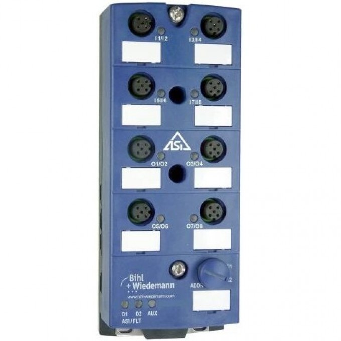 Цифровой модуль ввода-вывода ASi BIHL+WIEDEMANN IP67 M12 8 входов/8 выходов ASI-DIGITALES-E/A-MODUL,-IP67,-M12,-8E/8A