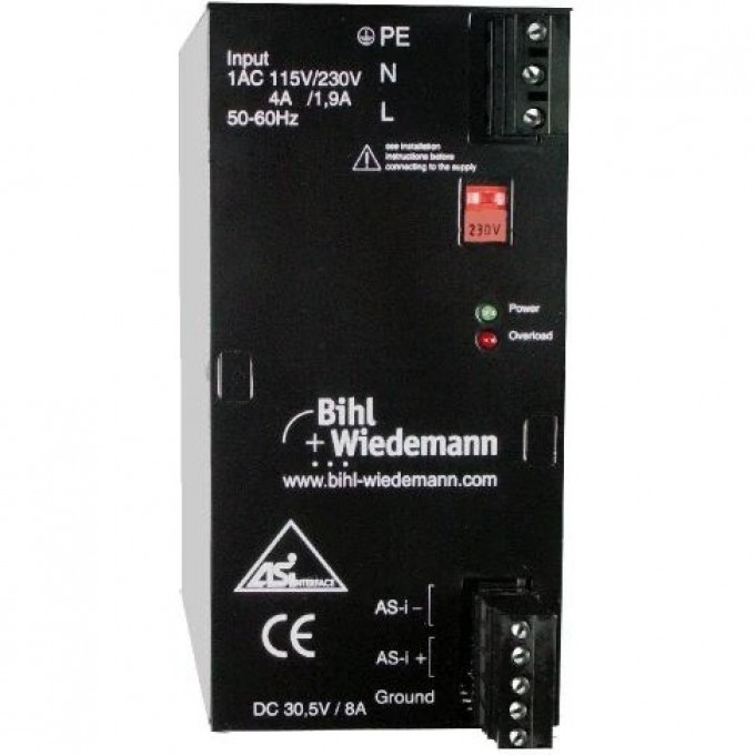 Блок питания ASi BIHL+WIEDEMANN 8 А с Push-in клеммами ASI-NETZTEIL,-8-A