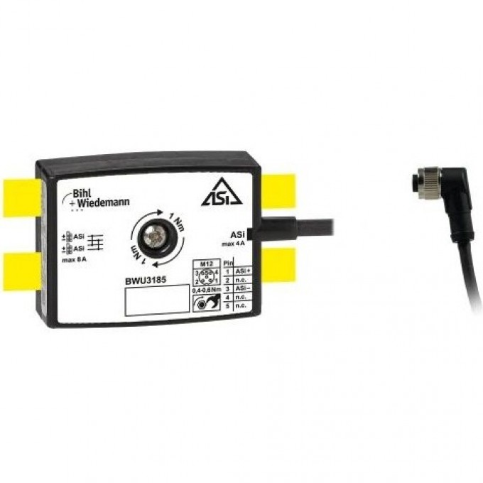 Пассивный распределитель ASi BIHL+WIEDEMANN с 1 x M12-кабельной розеткой, угловой, 5-контактный, глубина 19 мм -19-MM-TIEF,-IP67 PASSIVVERTEILER-ASI-AUF-1-X-M12-KABELBUCHSE,-GEWINKELT,-5-POLIG,