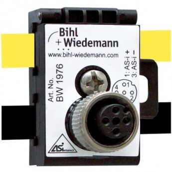 Пассивный распределитель ASi/AUX BIHL+WIEDEMANN с 1 x M12-гнездом, 5-контактный, глубина 40 мм PASSIVVERTEILER-ASI/AUX-AUF-1-X-M12-BUCHSE,-5-POLIG,-40-MM-TIEF,-IP67