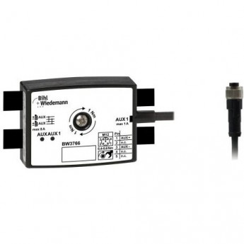 Пассивный распределитель AUX BIHL+WIEDEMANN с 1 x M12-кабельной розеткой, прямой, 5-полюсный, 19 мм PASSIVVERTEILER-AUX-AUF-1-X-M12-KABELBUCHSE,-GERADE,-5-POLIG,-19-MM-TIEF,-IP67