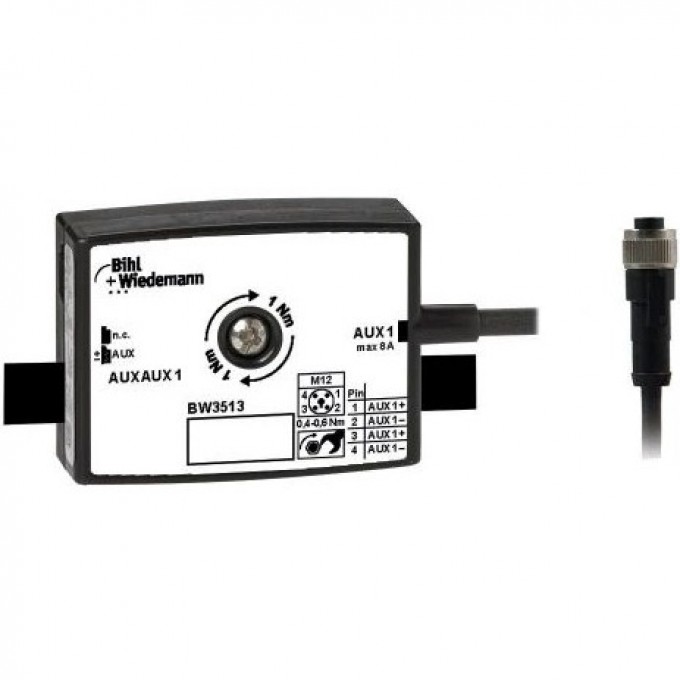 Пассивный распределитель BIHL+WIEDEMANN AUX на 1 x M12-Power-кабельную розетку, прямую, T-кодированную, 4-полюсную, 25 мм IERT,-4-POLIG,-25-MM-TIEF,-IP67 PASSIVVERTEILER-AUX-AUF-1-X-M12-POWER-KABELBUCHSE,-GERADE,-T-KOD