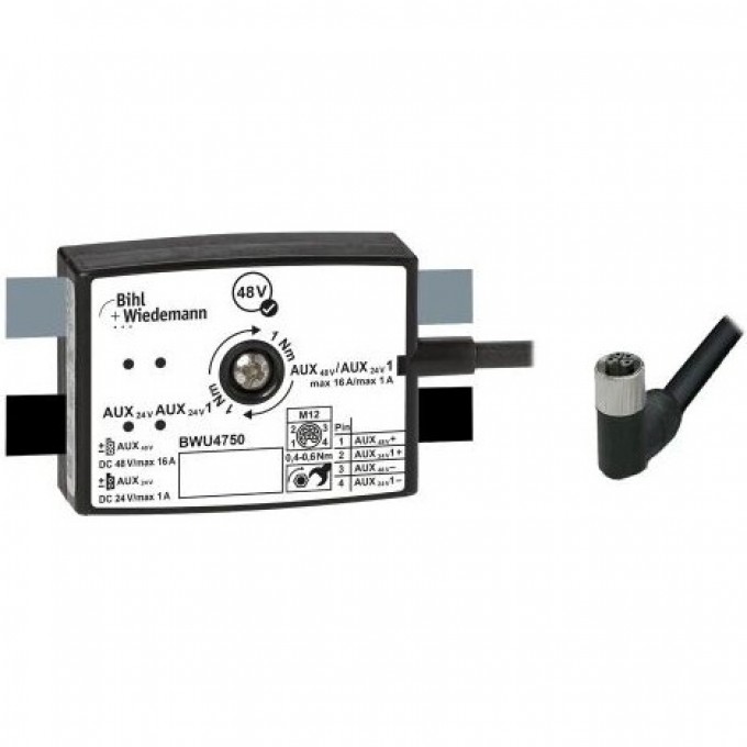 Пассивный распределитель BIHL+WIEDEMANN AUX на 1 x M12 Power-кабельную розетку, угловой, L-кодированный, 4-полюсный, глубина 25 мм KODIERT,-4-POLIG,-25-MM-TIEF,-IP67 PASSIVVERTEILER-AUX-AUF-1-X-M12-POWER-KABELBUCHSE,-GEWINKELT,-L-
