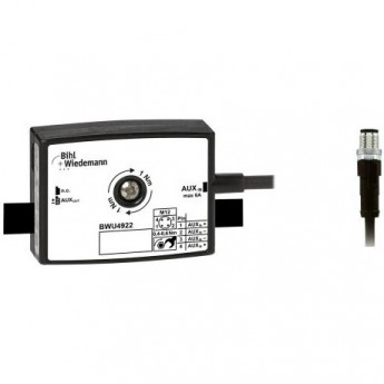 Пассивный распределитель BIHL+WIEDEMANN AUX с 1 x M12 кабельным штекером, прямым, 4-полюсным, на AUX профильный кабель, 19 мм глубокий PASSIVVERTEILER-AUX,-1-X-M12-KABELSTECKER,-GERADE,-4-POLIG,-AUF-AUX-PROFILKABEL,-19-MM-TIEF,-IP67