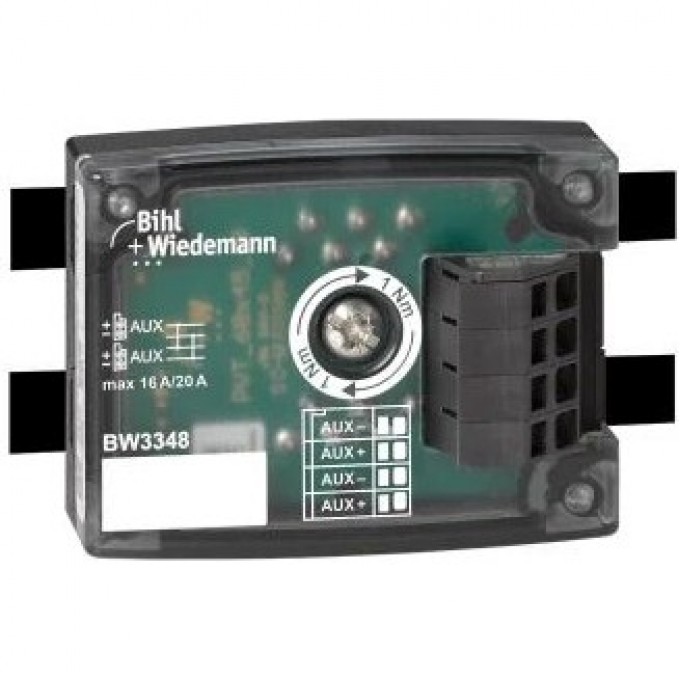 Пассивный распределитель AUX BIHL+WIEDEMANN 16A/20A на 4 пружинных клеммы 2.5 мм², глубина 29 мм -MM-TIEF,-IP20 PASSIVVERTEILER-AUX,-16A/20A-AUF-4-X-FEDERZUGKLEMMEN-2,5-MM?,-29