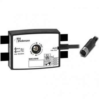 Пассивный распределитель AUX BIHL+WIEDEMANN с 1 x M12 Power-кабельной розеткой, прямой, L-кодированный, 4-полюсный, 25 мм глубокий PASSIVVERTEILER-AUX,-16A/20A,-AUF-1-X-M12-POWER-KABELBUCHSE,-GERADE,-L-KODIERT,-4-POLIG,-25-MM-TIEF,-IP67