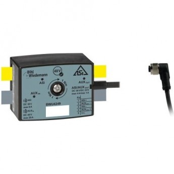 Преобразователь напряжения BIHL+WIEDEMANN 48 В/24 В, 1 А, ASi/AUX 48 В на M12-кабель, угловой, 5-контактный SPANNUNGSWANDLER-48-V/24-V,-1-A,-ASI/AUX-48-V-PROFILKABEL-AUF-1-X-M12-KABELBUCHSE,-GEWINKELT,-5-POLIG-(ASI/AUX-24-V),-35-MM,-IP67