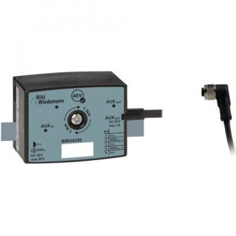 Преобразователь напряжения BIHL+WIEDEMANN 48 В/24 В, 1 А, с кабелем AUX 48 В и угловой кабельной розеткой M12 5-контактной SPANNUNGSWANDLER-48-V/24-V,-1-A,-AUX-48-V-PROFILKABEL-AUF-1-X-M12-KABELBUCHSE,-GEWINKELT,-5-POLIG-(AUX-24-V),-35-MM,-IP67